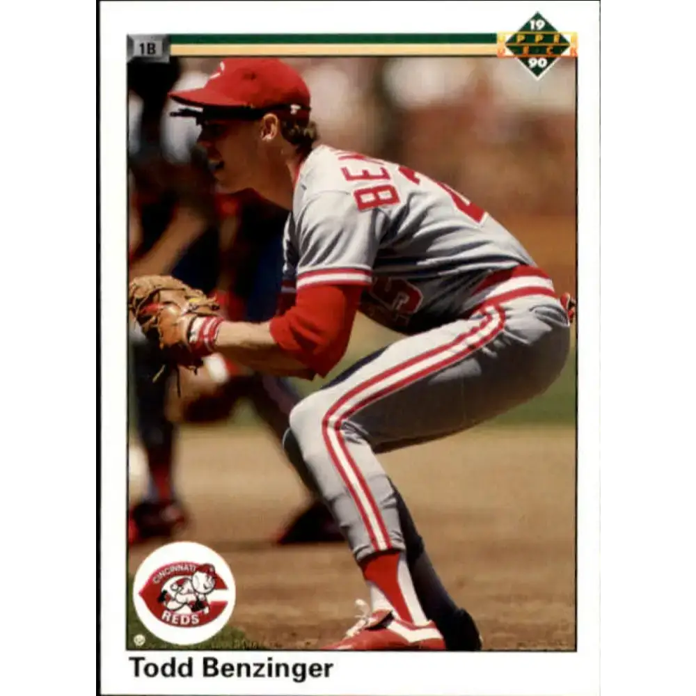1990 Upper Deck #186 Todd Benzinger NM-MT Cincinnati Reds Baseball Card - Baseball Card Single