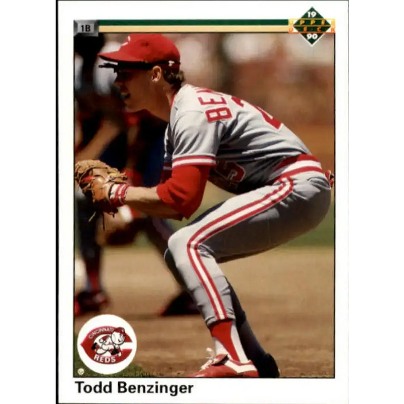 1990 Upper Deck #186 Todd Benzinger NM-MT Cincinnati Reds Baseball Card - Baseball Card Single