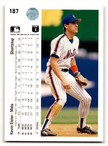 1990 Upper Deck #187b Kevin Elster New York Mets Baseball Cards EX/N ID:60882 - Baseball Card Single