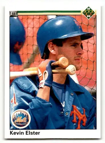 1990 Upper Deck #187b Kevin Elster New York Mets Baseball Cards EX/N ID:60882 - Baseball Card Single