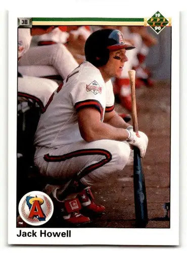 Original gloss 1990 Upper Deck Jack Howell baseball card displayed in product ID 46348