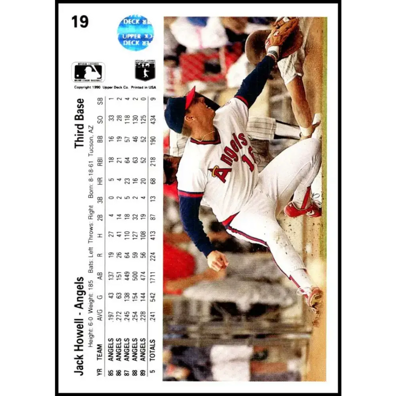 1990 Upper Deck #19 Jack Howell NM-MT California Angels Baseball Card - Baseball Card Single