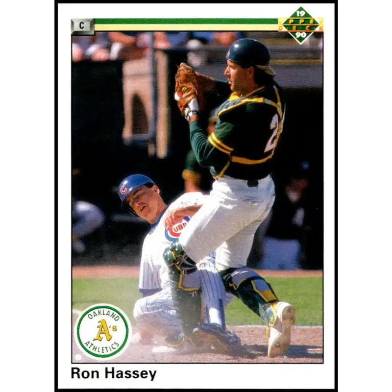 1990 Upper Deck #195 Ron Hassey NM-MT Oakland Athletics Baseball Card - Baseball Card Single