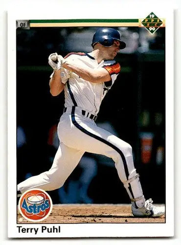 Original gloss 1990 Upper Deck Terry Puhl Houston Astros baseball card image