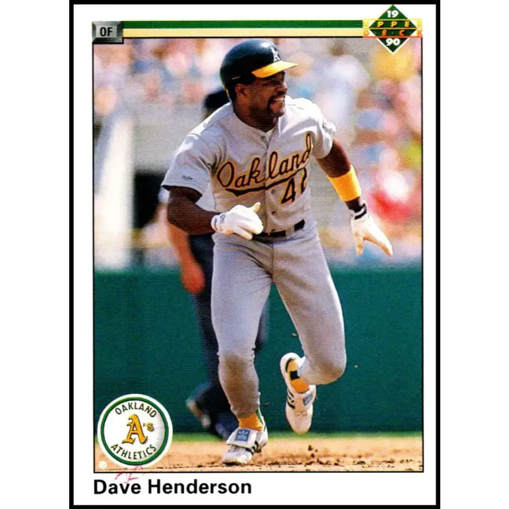 1990 Upper Deck #206 Dave Henderson NM-MT Oakland Athletics Baseball Card - Baseball Card Single