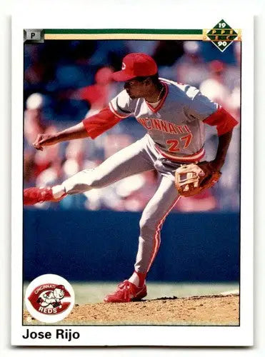 Vintage 1990 Upper Deck Jose Rijo Cincinnati Reds baseball card, EX/NM condition