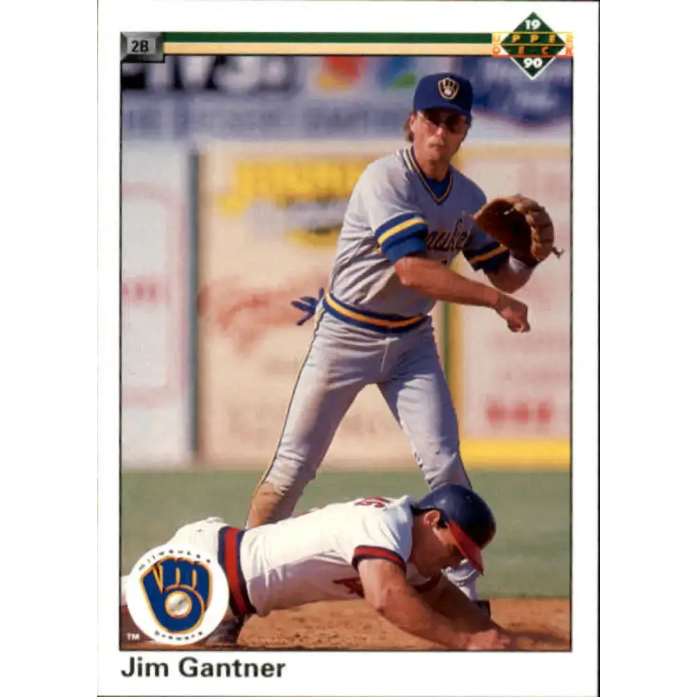 1990 Upper Deck #218 Jim Gantner NM-MT Milwaukee Brewers Baseball Card - Baseball Card Single