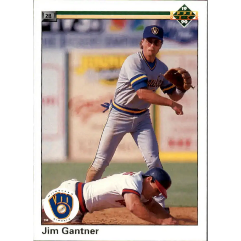 1990 Upper Deck #218 Jim Gantner NM-MT Milwaukee Brewers Baseball Card - Baseball Card Single