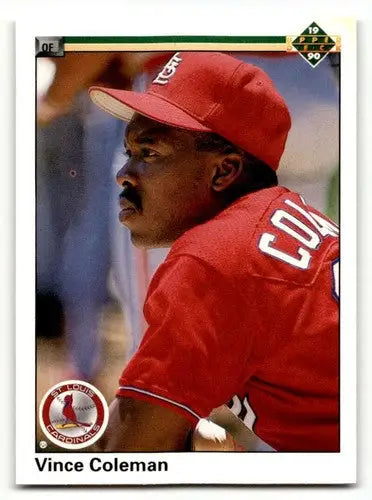 1990 Upper Deck #223 Vince Coleman St. Louis Cardinals Baseball Card ID:60878 - Baseball Card Single