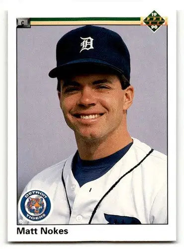 Matt Nokes Detroit Tigers baseball card from 1990 Upper Deck series