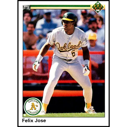 1990 Upper Deck #228 Felix Jose NM-MT Oakland Athletics Baseball Card - Baseball Card Single