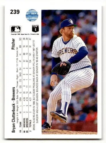 Original gloss baseball card featuring Bryan Clutterbuck Milwaukee Brewers player
