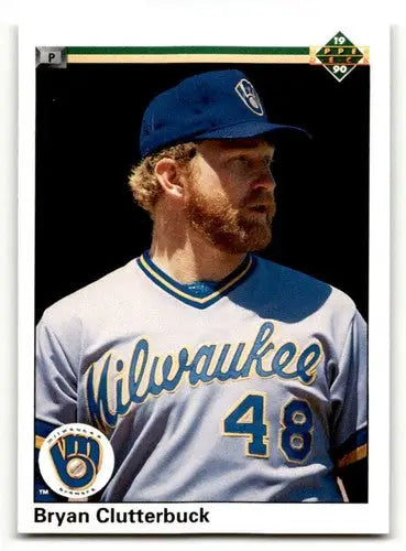 Original gloss Bryan Clutterbuck Milwaukee baseball card from 1990 Upper Deck #239