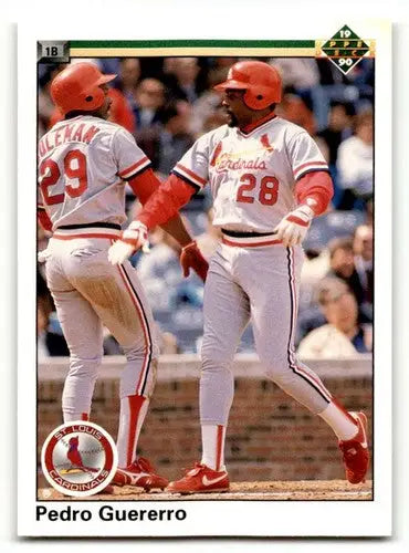 Vintage 1990 Upper Deck Pedro Guerrero St. Louis Cardinals baseball card with original gloss