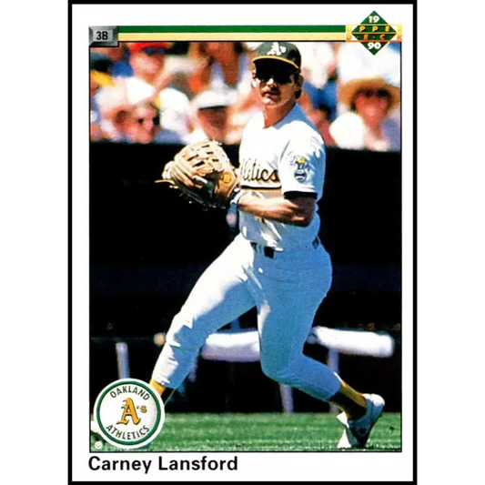 1990 Upper Deck #253 Carney Lansford NM-MT Oakland Athletics Baseball Card - Baseball Card Single