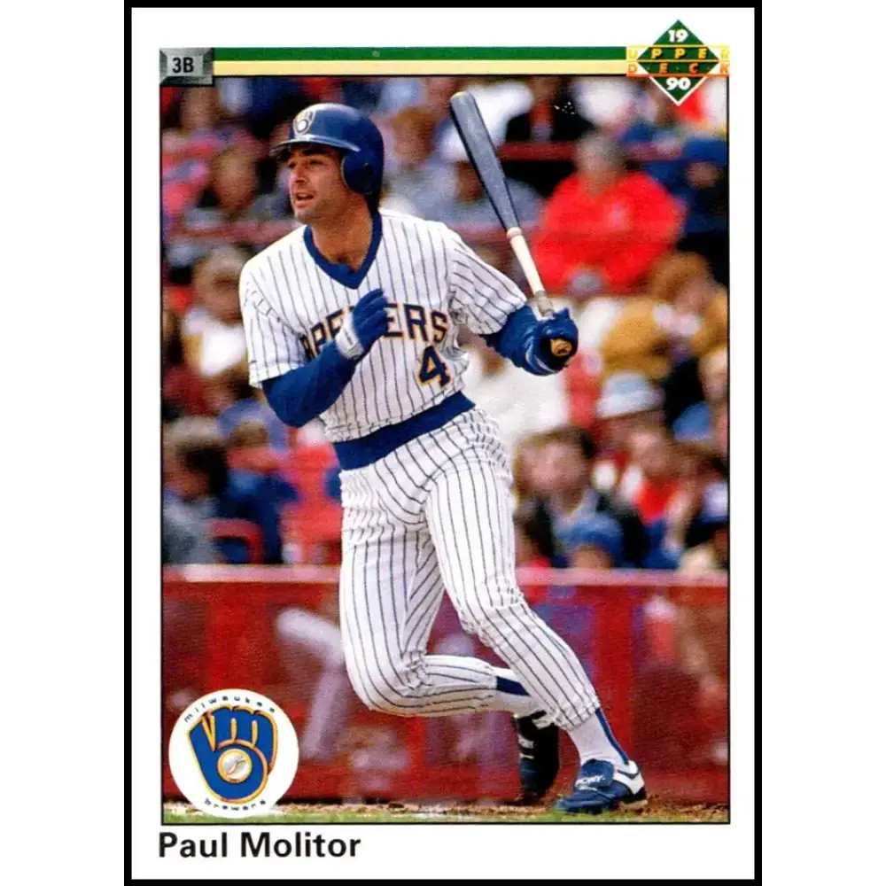 1990 Upper Deck #254 Paul Molitor NM-MT Milwaukee Brewers Baseball Card - Baseball Card Single