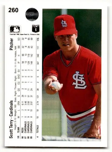 Vintage St. Louis Cardinals Scott Terry baseball card with original gloss from Upper Deck
