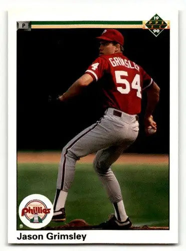 1990 Upper Deck Jason Grimsley Philadelphia Phillies baseball card with original gloss