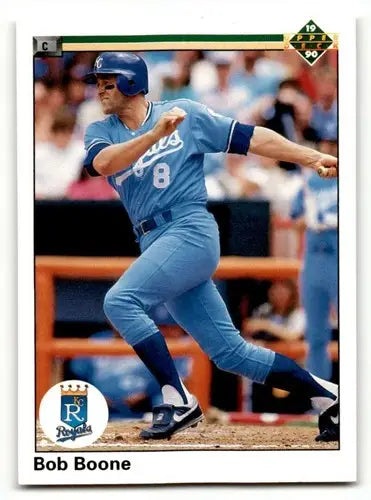 Original gloss 1990 Upper Deck Bob Boone Kansas City Royals baseball card