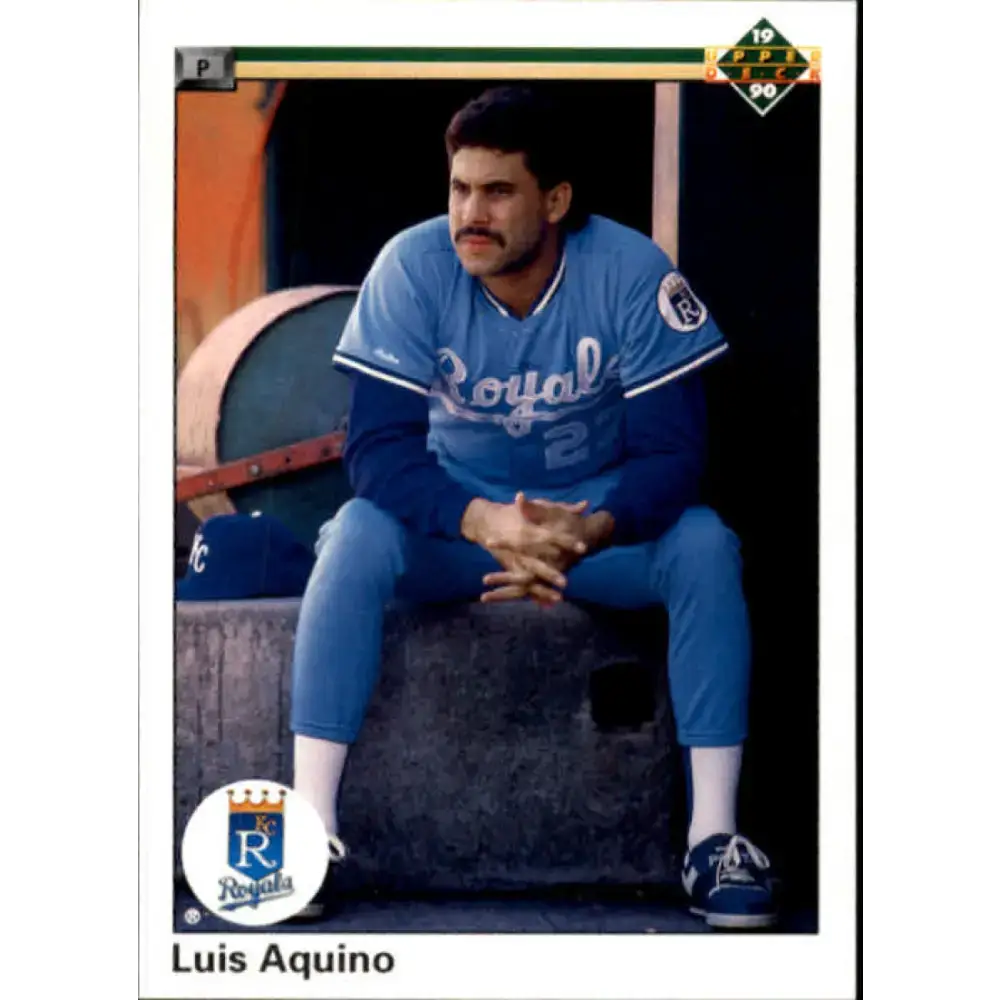 1990 Upper Deck #274 Luis Aquino UER NM-MT Kansas City Royals Baseball Card - Baseball Card Single