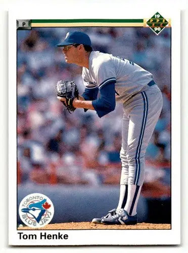 Original gloss 1990 Upper Deck Tom Henke Toronto Blue Jays baseball card image