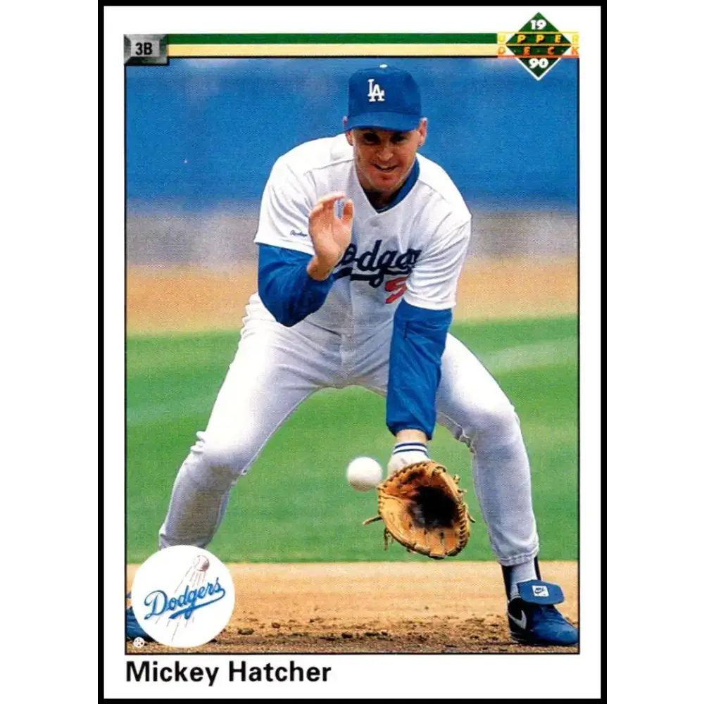 1990 Upper Deck #283 Mickey Hatcher NM-MT Los Angeles Dodgers Baseball Card - Baseball Card Single