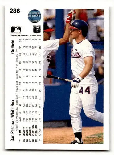 1990 Upper Deck #286 Dan Pasqua Chicago White Sox Baseball Cards EX/ ID:60874 - Baseball Card Single