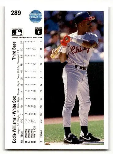 1990 Upper Deck #289 Eddie Williams Chicago White Sox Baseball Cards ID:59139 - Baseball Card Single