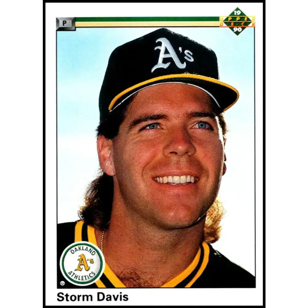 1990 Upper Deck #292 Storm Davis NM-MT Oakland Athletics Baseball Card - Baseball Card Single