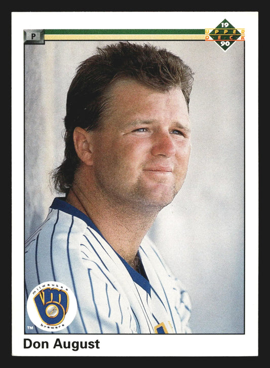 1990 Upper Deck #295 Don August Milwaukee Brewers - Baseball Card Single