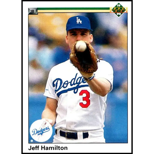 1990 Upper Deck #296 Jeff Hamilton NM-MT Los Angeles Dodgers Baseball Card - Baseball Card Single
