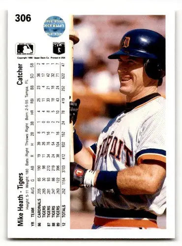 1990 Upper Deck #306 Mike Heath Detroit Tigers Baseball Cards EX/NM ID:59531 - Baseball Card Single