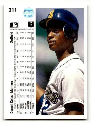 1990 Upper Deck #311 Darnell Coles Seattle Mariners Baseball Cards E ID:54202 - Baseball Card Single