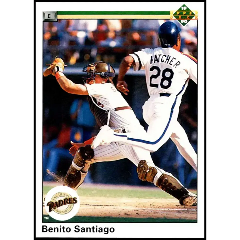 1990 Upper Deck #325 Benito Santiago UER NM-MT San Diego Padres Baseball Card - Baseball Card Single