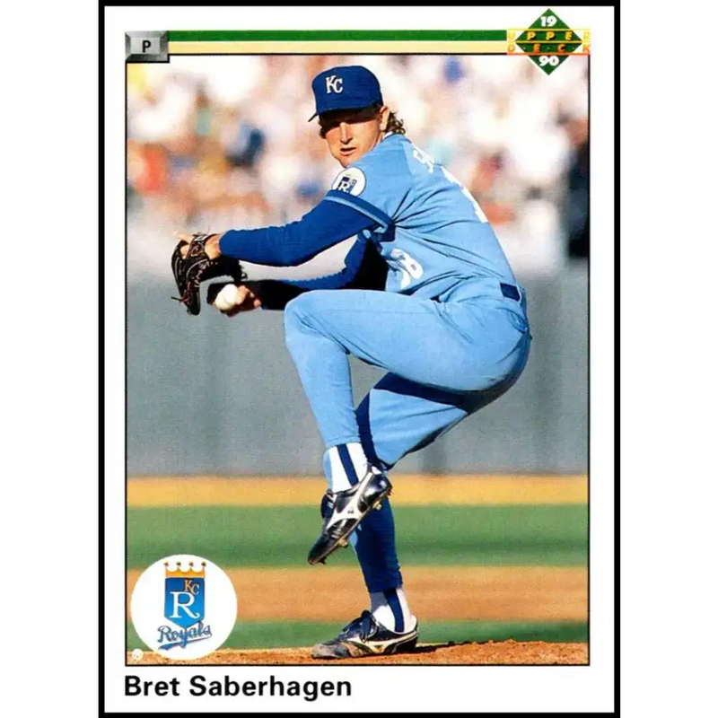 1990 Upper Deck #326 Bret Saberhagen UER NM-MT Kansas City Royals Baseball Card - Baseball Card Single
