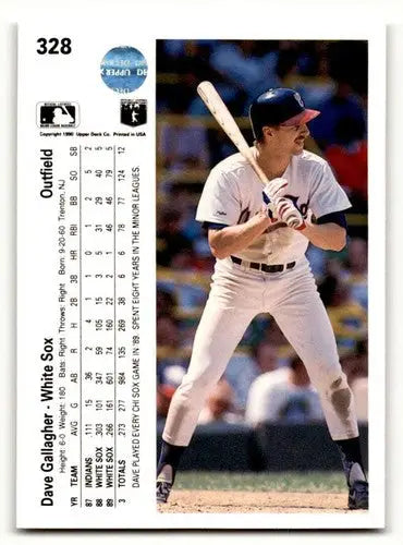 Original gloss 1990 Upper Deck Dave Gallagher Chicago White Sox baseball card
