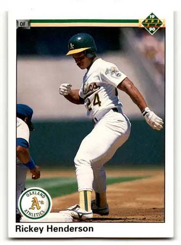 1990 Upper Deck #334 Rickey Henderson EX/NM Athletics - Baseball Card Single