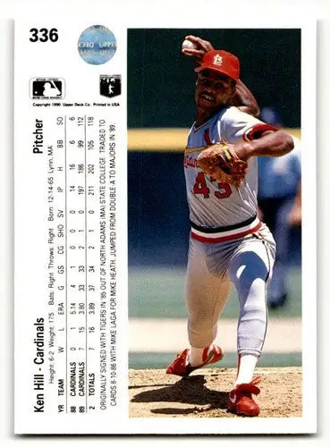 1990 Upper Deck #336 Ken Hill St. Louis Cardinals Baseball Cards EX/ ID:59511 - Baseball Card Single