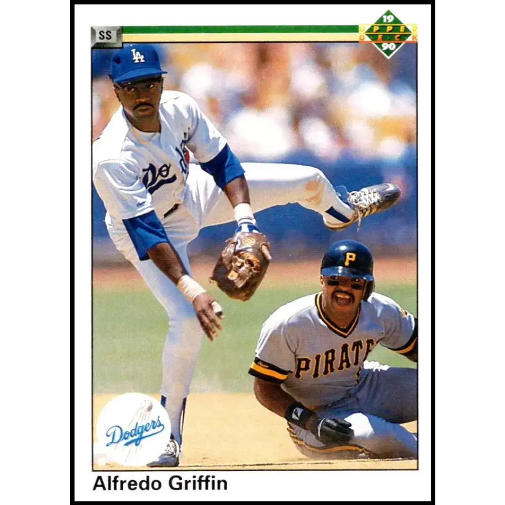 1990 Upper Deck #338 Alfredo Griffin NM-MT Los Angeles Dodgers Baseball Card - Baseball Card Single