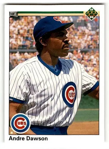 Original gloss 1990 Upper Deck Andre Dawson Chicago Cubs baseball card image
