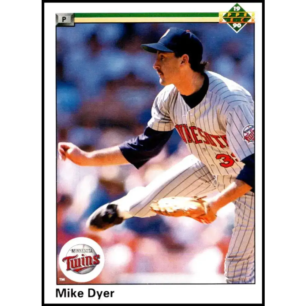 1990 Upper Deck #374 Mike Dyer NM-MT RC Rookie Minnesota Twins Baseball Card - Baseball Card Single