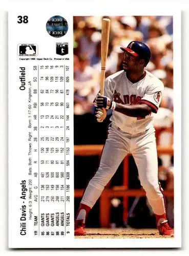 1990 Upper Deck #38 Chili Davis California Angels Baseball Cards EX/ ID:54176 - Baseball Card Single