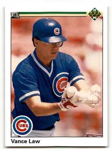 Original gloss 1990 Upper Deck Vance Law Chicago Cubs baseball card featuring Law Chicago Cubs