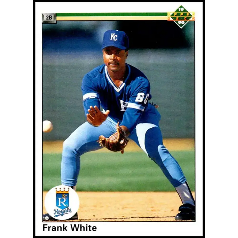 1990 Upper Deck #382 Frank White NM-MT Kansas City Royals Baseball Card - Baseball Card Single