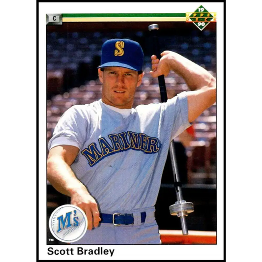 1990 Upper Deck #383 Scott Bradley NM-MT Seattle Mariners Baseball Card - Baseball Card Single