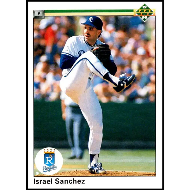 1990 Upper Deck #384 Israel Sanchez UER NM-MT Kansas City Royals Baseball Card - Baseball Card Single