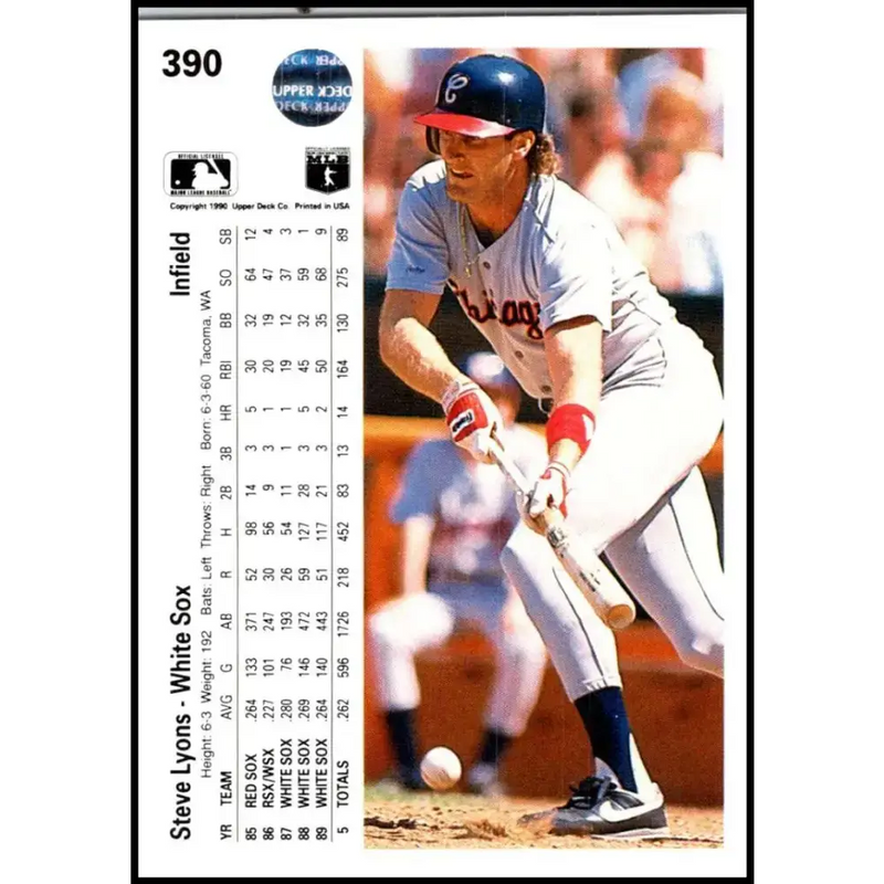 1990 Upper Deck #390 Steve Lyons NM-MT Chicago White Sox Baseball Card - Baseball Card Single