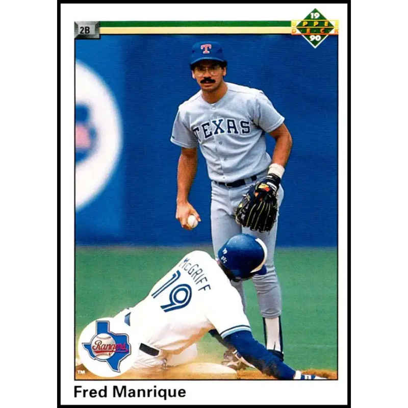 1990 Upper Deck #392 Fred Manrique NM-MT Texas Rangers Baseball Card - Baseball Card Single