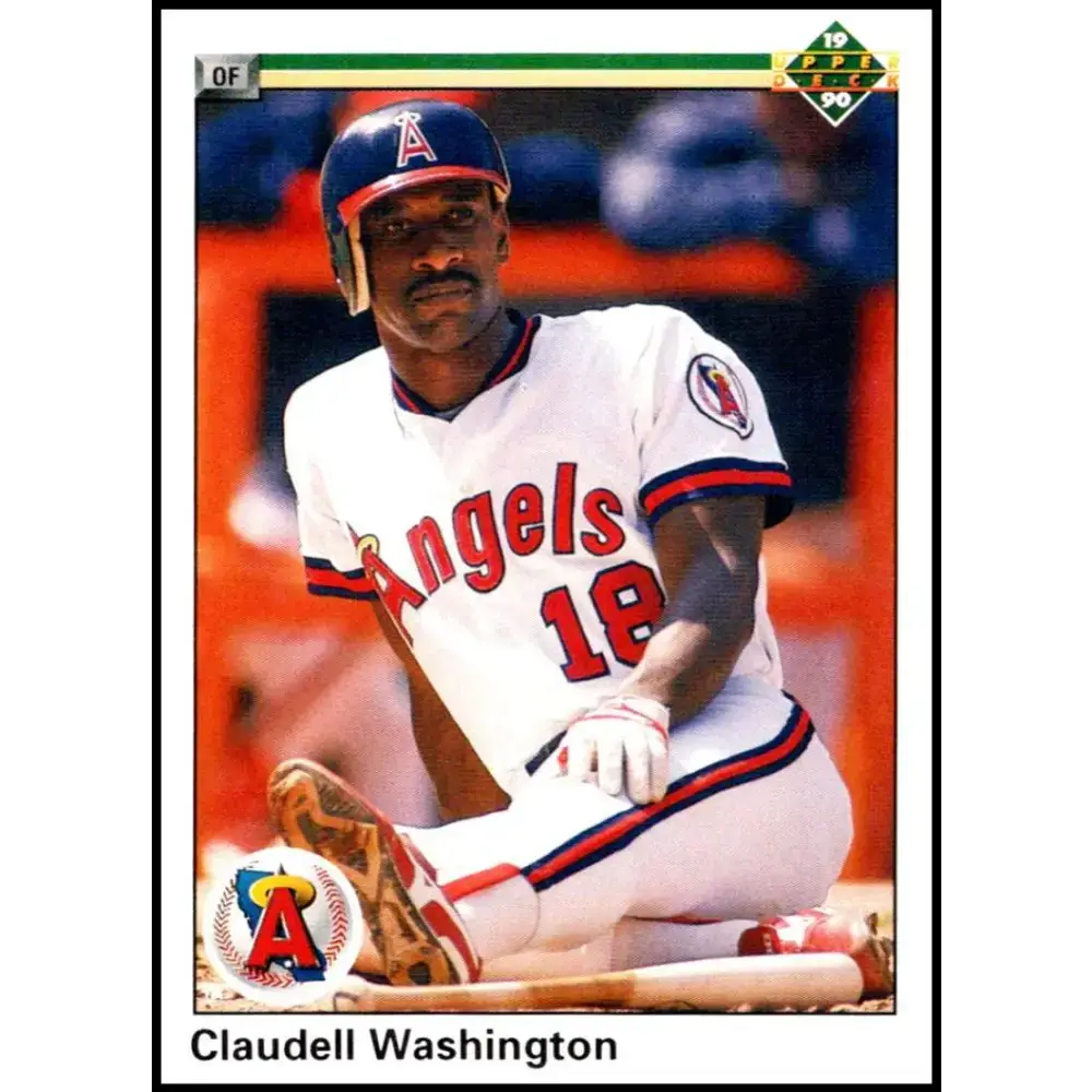 1990 Upper Deck #395 Claudell Washington NM-MT California Angels Baseball Card - Baseball Card Single