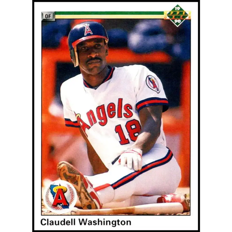 1990 Upper Deck #395 Claudell Washington NM-MT California Angels Baseball Card - Baseball Card Single